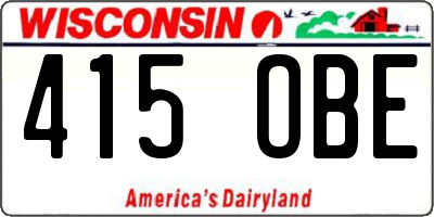WI license plate 415OBE