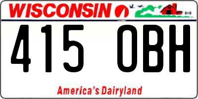 WI license plate 415OBH