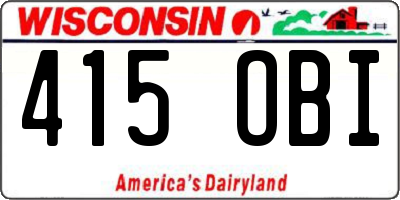 WI license plate 415OBI