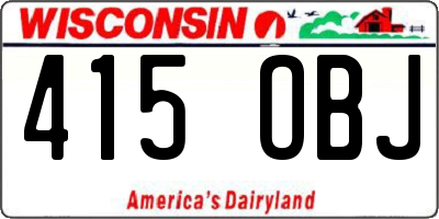 WI license plate 415OBJ