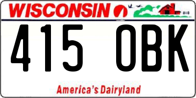 WI license plate 415OBK