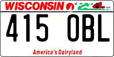 WI license plate 415OBL
