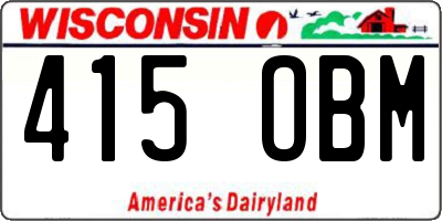WI license plate 415OBM