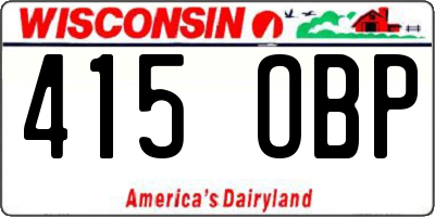 WI license plate 415OBP