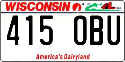 WI license plate 415OBU
