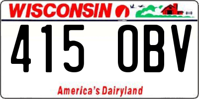 WI license plate 415OBV
