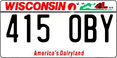 WI license plate 415OBY