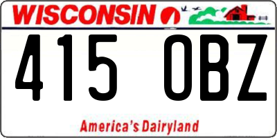 WI license plate 415OBZ