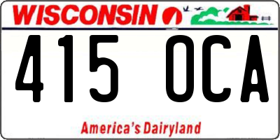 WI license plate 415OCA