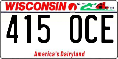 WI license plate 415OCE