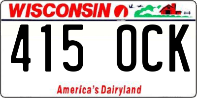 WI license plate 415OCK