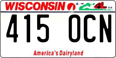 WI license plate 415OCN