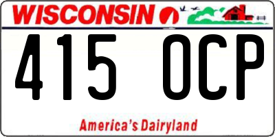 WI license plate 415OCP