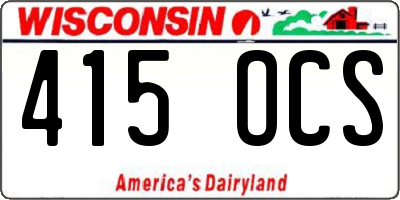 WI license plate 415OCS