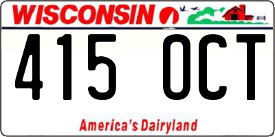 WI license plate 415OCT