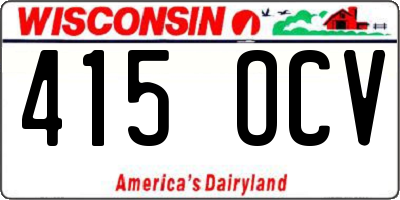 WI license plate 415OCV