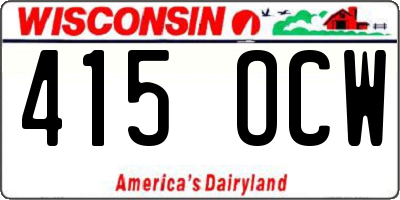WI license plate 415OCW