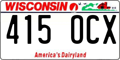 WI license plate 415OCX