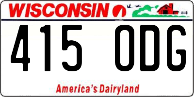 WI license plate 415ODG