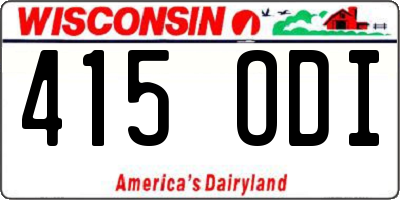 WI license plate 415ODI