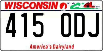 WI license plate 415ODJ