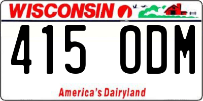 WI license plate 415ODM