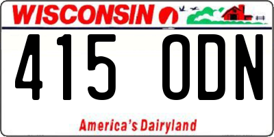 WI license plate 415ODN
