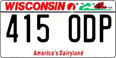 WI license plate 415ODP