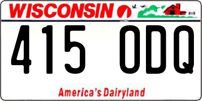 WI license plate 415ODQ