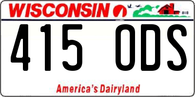 WI license plate 415ODS