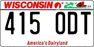WI license plate 415ODT