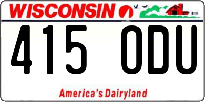 WI license plate 415ODU