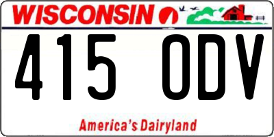 WI license plate 415ODV