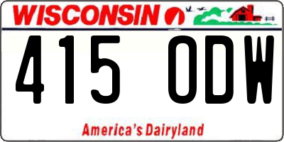 WI license plate 415ODW