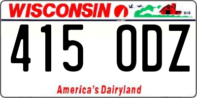 WI license plate 415ODZ