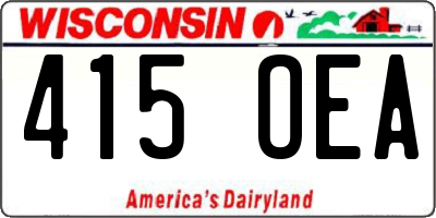 WI license plate 415OEA