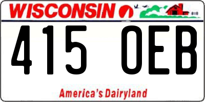 WI license plate 415OEB
