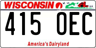 WI license plate 415OEC