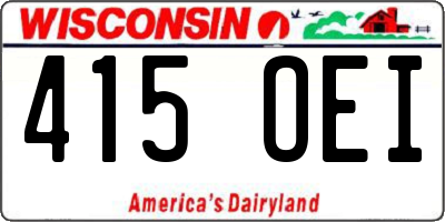 WI license plate 415OEI