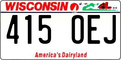 WI license plate 415OEJ