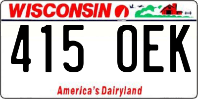 WI license plate 415OEK