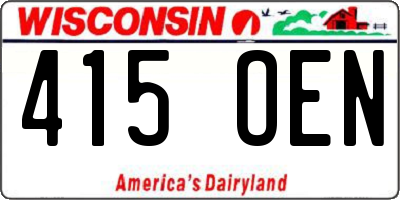 WI license plate 415OEN