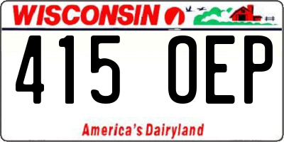 WI license plate 415OEP