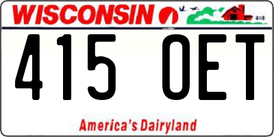 WI license plate 415OET