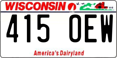 WI license plate 415OEW