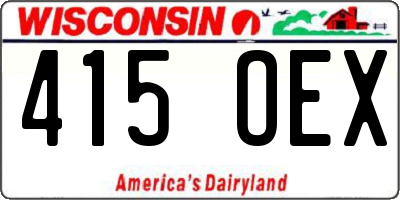 WI license plate 415OEX