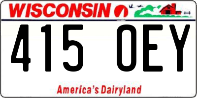 WI license plate 415OEY