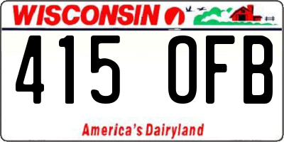 WI license plate 415OFB