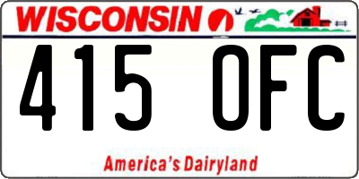 WI license plate 415OFC