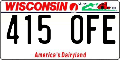 WI license plate 415OFE